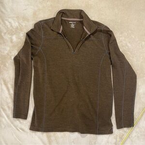 Swiss Tech Brown Quarter-Zip Pullover